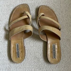 Manolo Blahnik Crocodile Leather Sandals